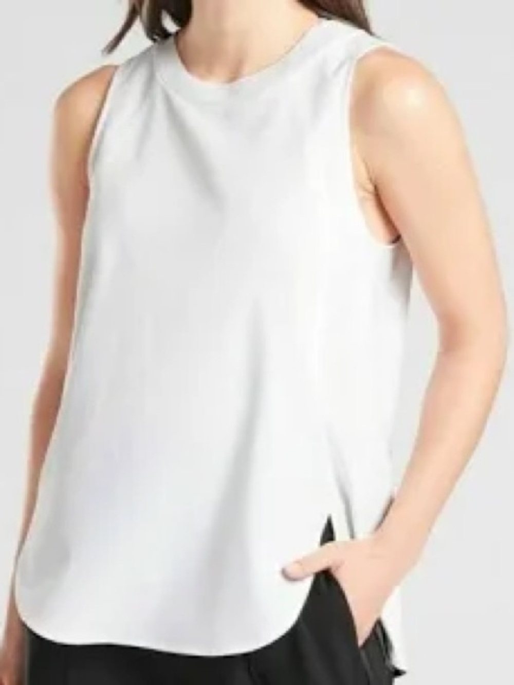 Athleta Zephyr Off White Sleeveless Crewneck Tank Top size small 4-6